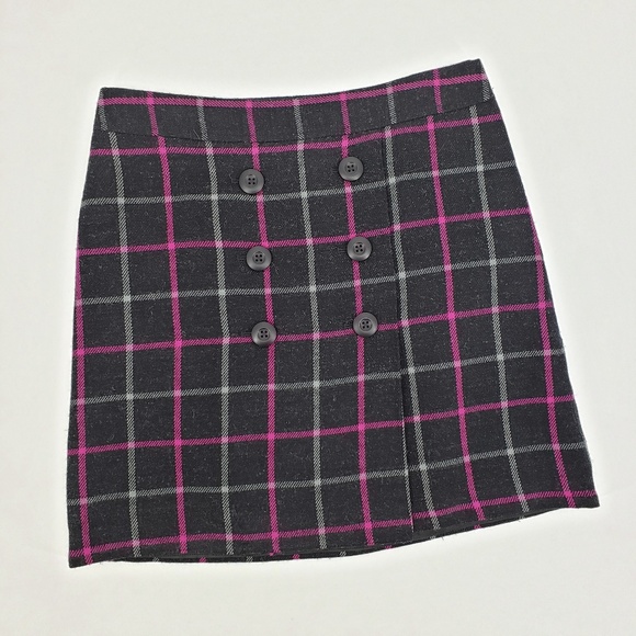 Loft Windowpane Plaid A Line Skirt Sz 4P - Picture 1 of 8